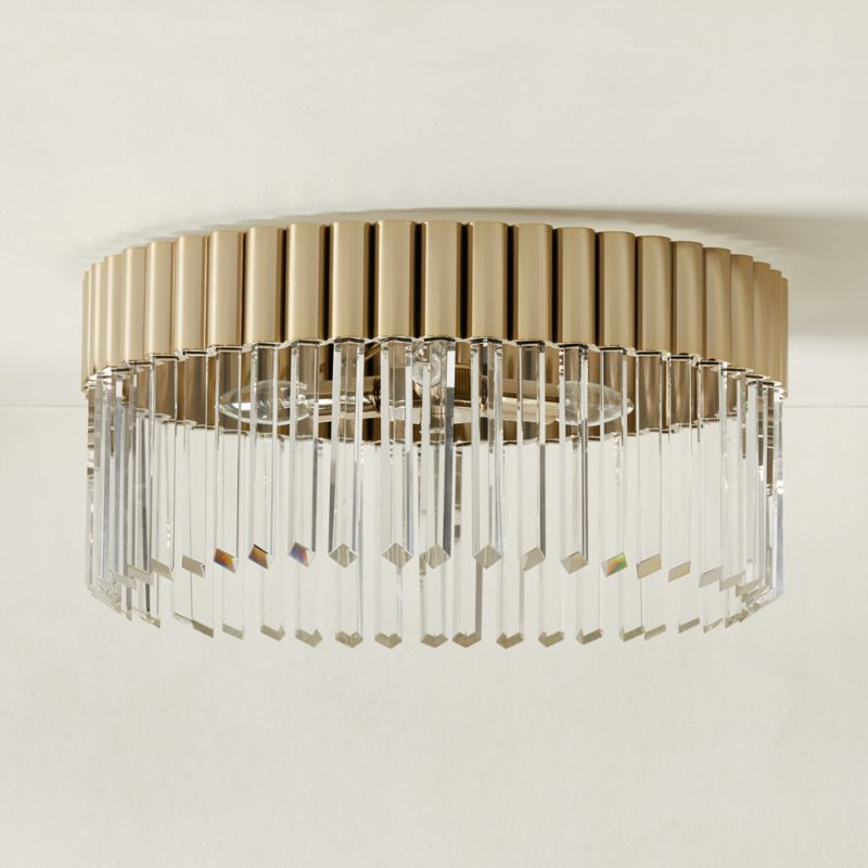 Risette Polished Champagne and Crystal Flush Mount Light - image 2 of 5