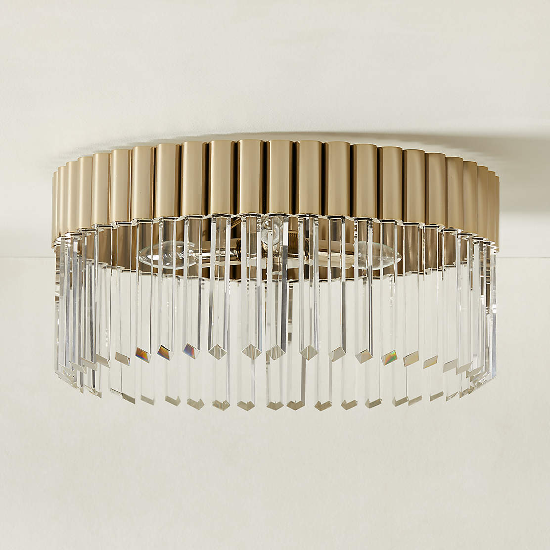 Ariel Fluted Marble Flush Mount Light + Reviews CB2 Canada