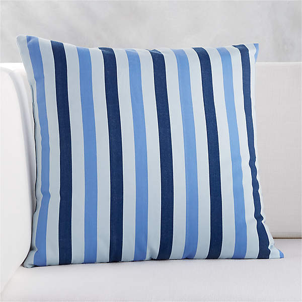 20 Riviera Blue Striped Outdoor Pillow, Blue Outdoor Pillows Canada