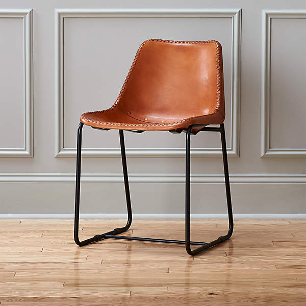 Roadhouse Saddle Leather Chair, Silver Leather Chair