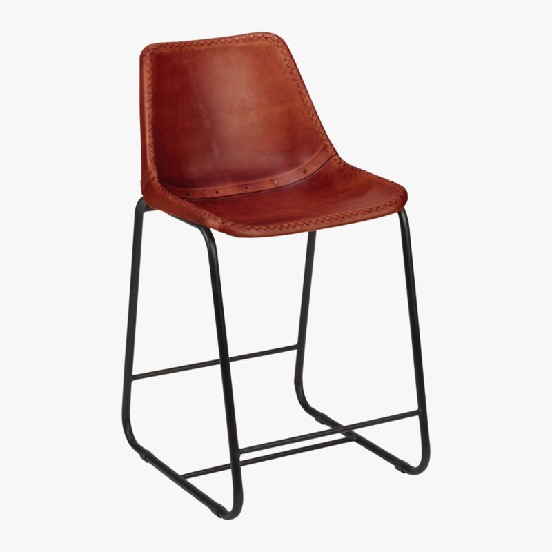 Roadhouse Saddle Leather Counter Stool Set of 2 - image 3 of 8