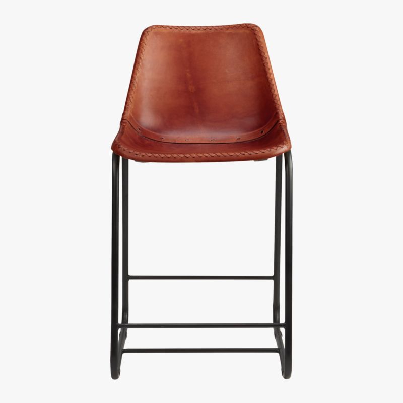 Roadhouse Saddle Leather Counter Stool Set of 2 - image 2 of 8