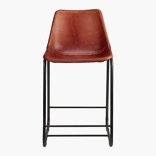 Roadhouse Saddle Leather Counter Stool Set of 2 Reviews CB2 Canada