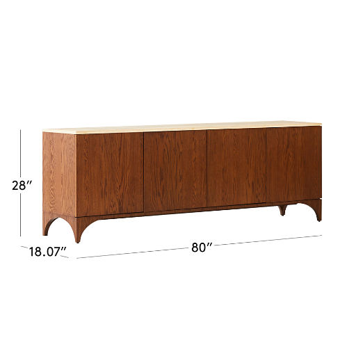 Roane 80" Oak Wood Media Console