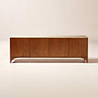 Martinez 85" Acacia and Bronze Metal Credenza