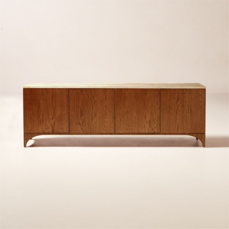 Roane Oak Wood Media Console 80"