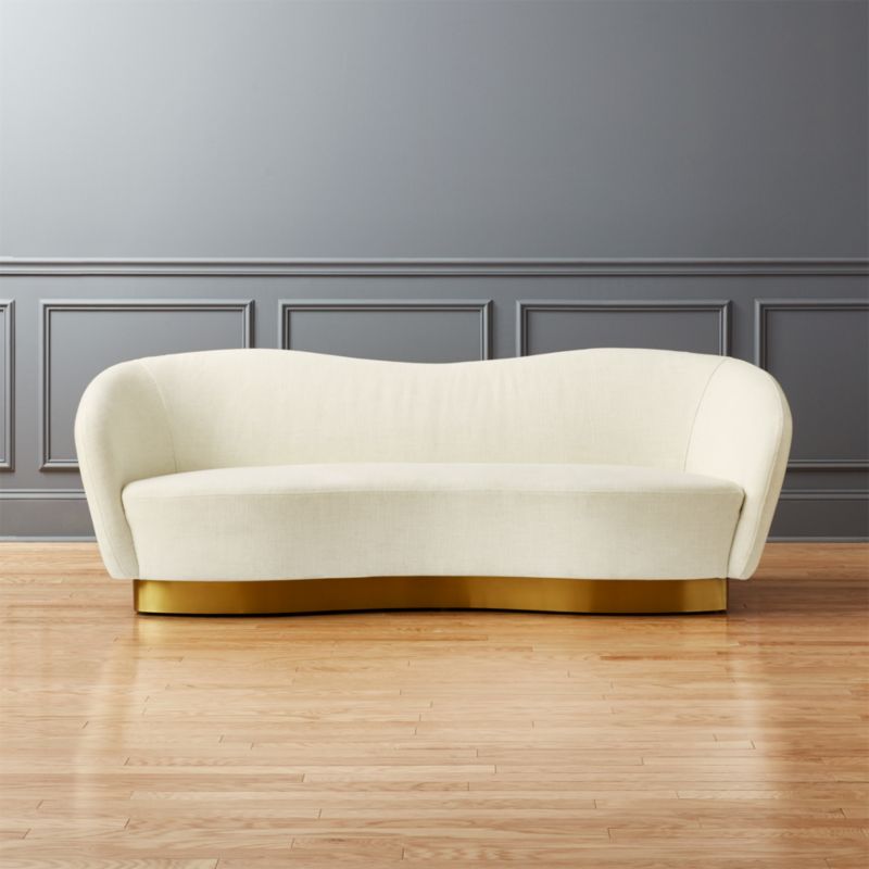 White Sofas Cb2 Robey Snow Curved Sofa