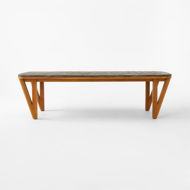 Roc 105" Bluestone and Teak Outdoor Dining Table - image 5 of 11