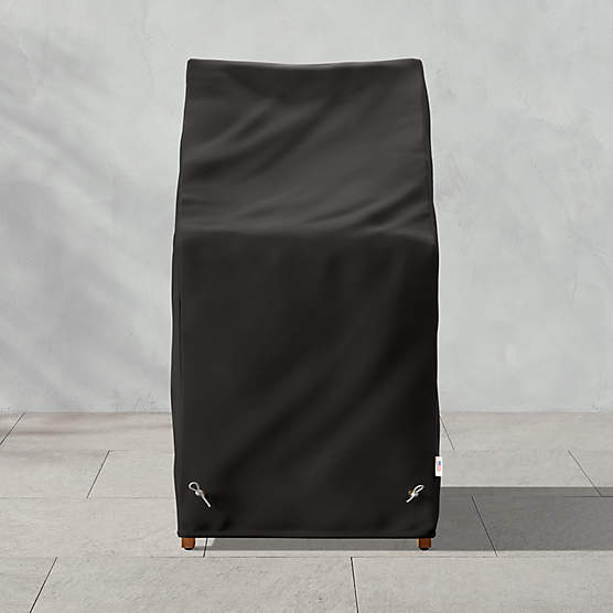 Roc Modern Teak and Rattan Outdoor Counter Stool with White Sunbrella