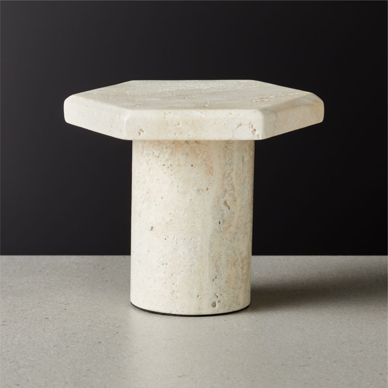 View Roca Travertine Pillar Candle Holder Medium details
