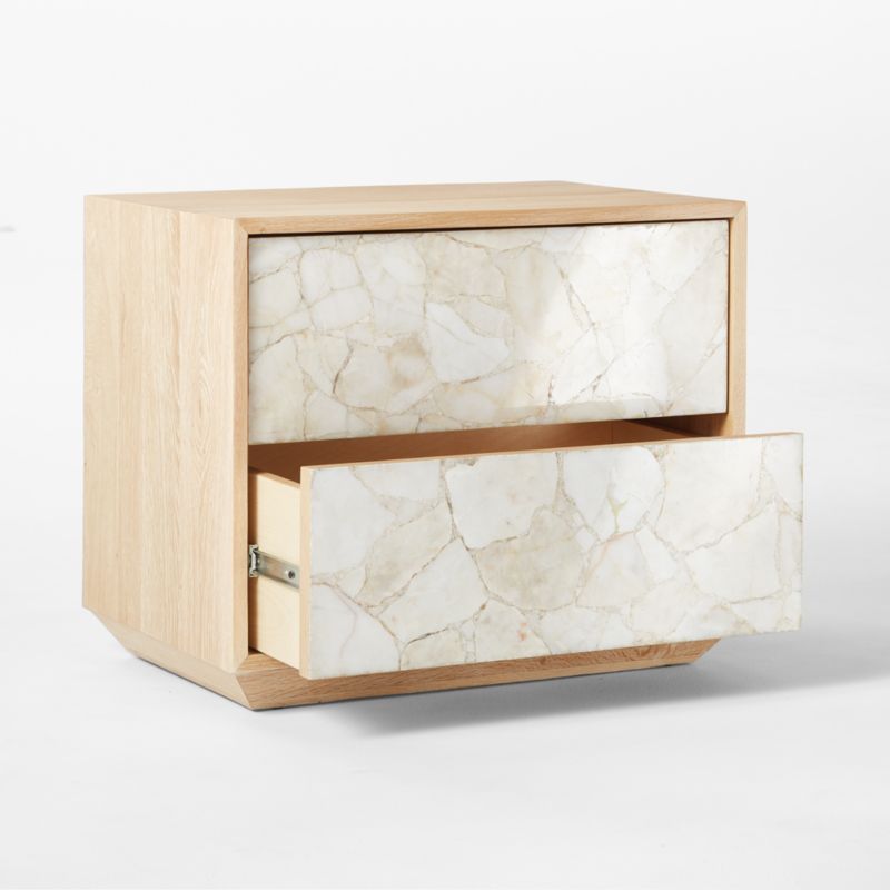 Rocca 2-Drawer Agate and White Oak Wood Nightstand - image 8 of 12