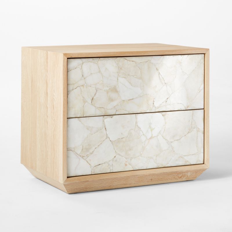 Rocca 2-Drawer Agate and White Oak Wood Nightstand - image 7 of 12