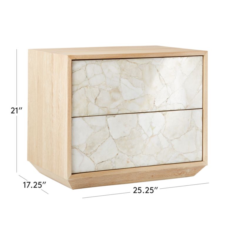 View Rocca 2-Drawer Agate and White Oak Wood Nightstand - image 3 of 12