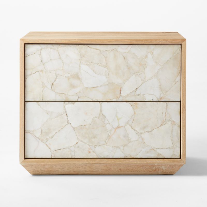 Rocca 2-Drawer Agate and White Oak Wood Nightstand - image 6 of 12