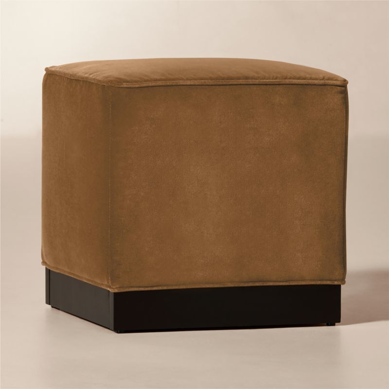 Rockwell 21" Square Praline Velvet Stool - image 2 of 5