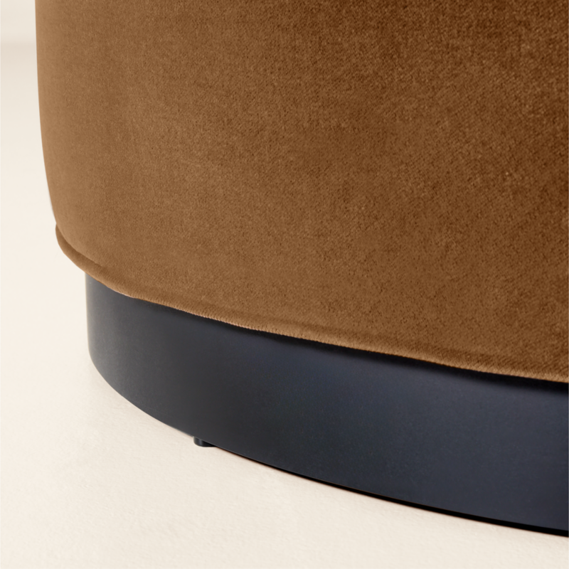 Rockwell 42.5" Round Praline Velvet Ottoman - image 2 of 4