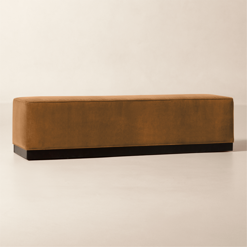 Rockwell 67" Rectangle Praline Velvet Bench - image 2 of 6