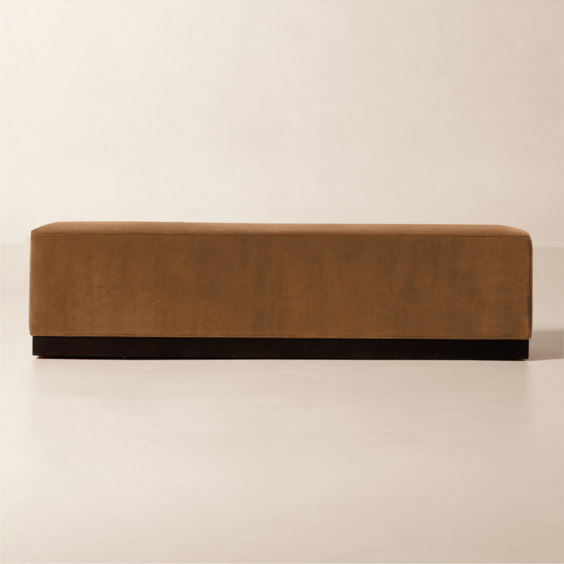 Rockwell 67" Rectangle Praline Velvet Bench - image 0 of 6