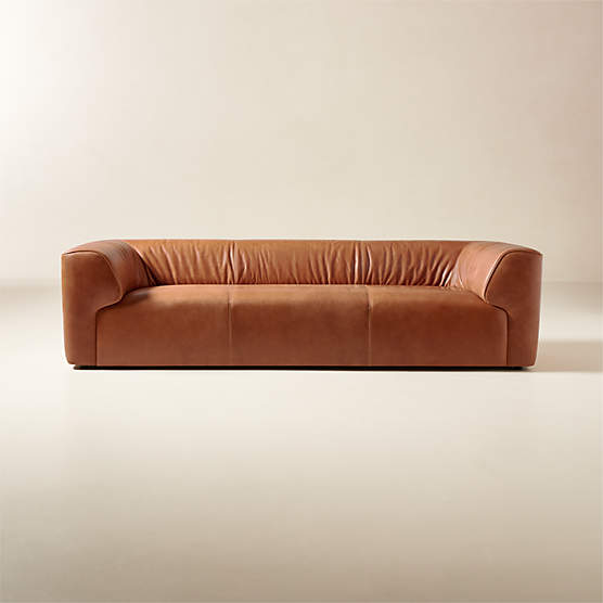 Rodez 105" Saddle Leather Sofa