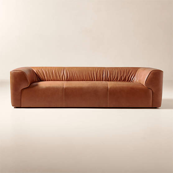 Rodez 105" Saddle Leather Sofa