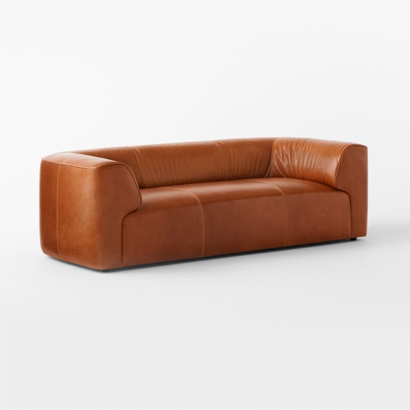 Rodez 88" Saddle Leather Apartment Sofa - image 6 of 12