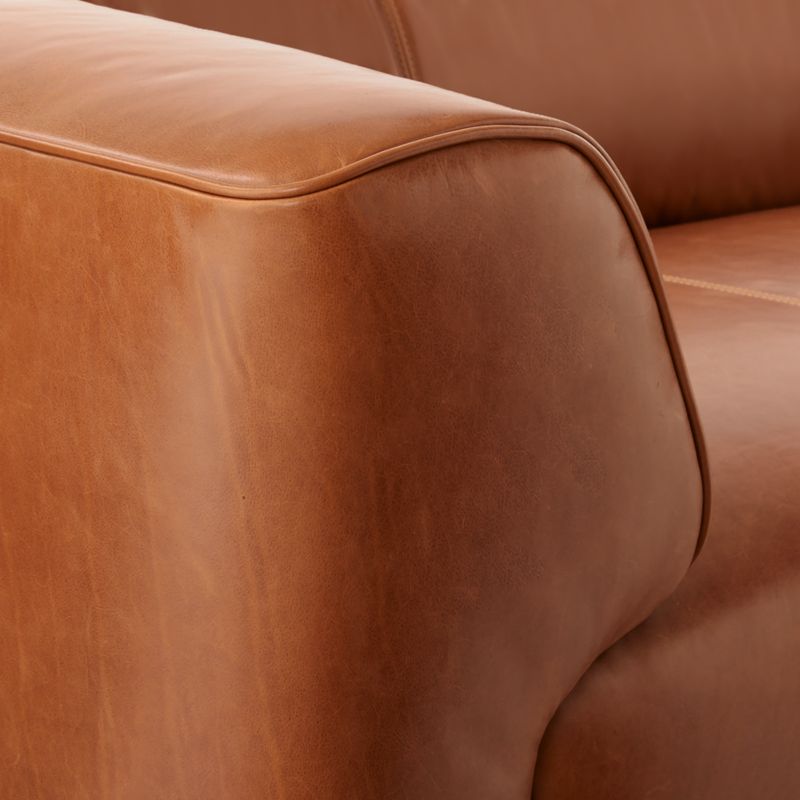 Rodez 88" Saddle Leather Apartment Sofa - image 9 of 12