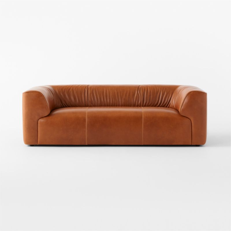 Rodez 88" Saddle Leather Apartment Sofa - image 5 of 12