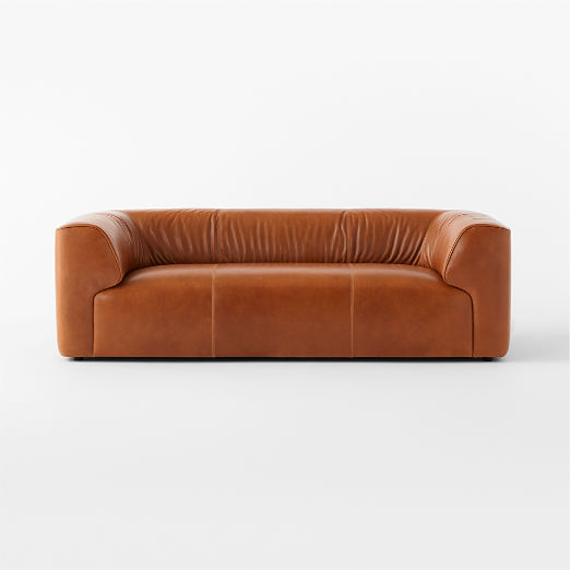 Rodez 88" Saddle Leather Apartment Sofa