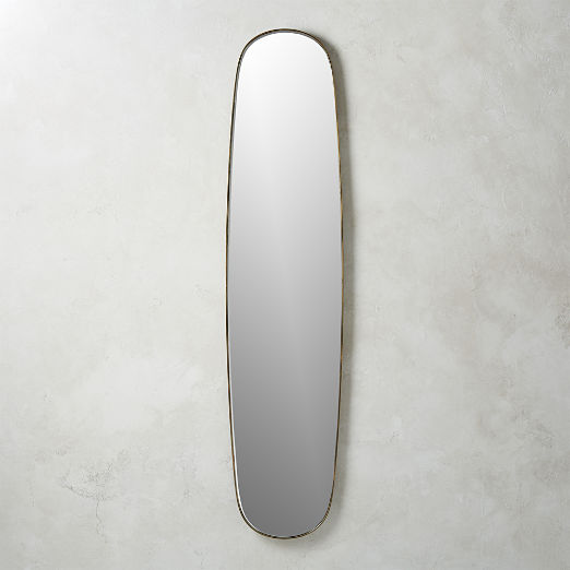 Rogue Brass Large Oval Wall Mirror 14"x61"