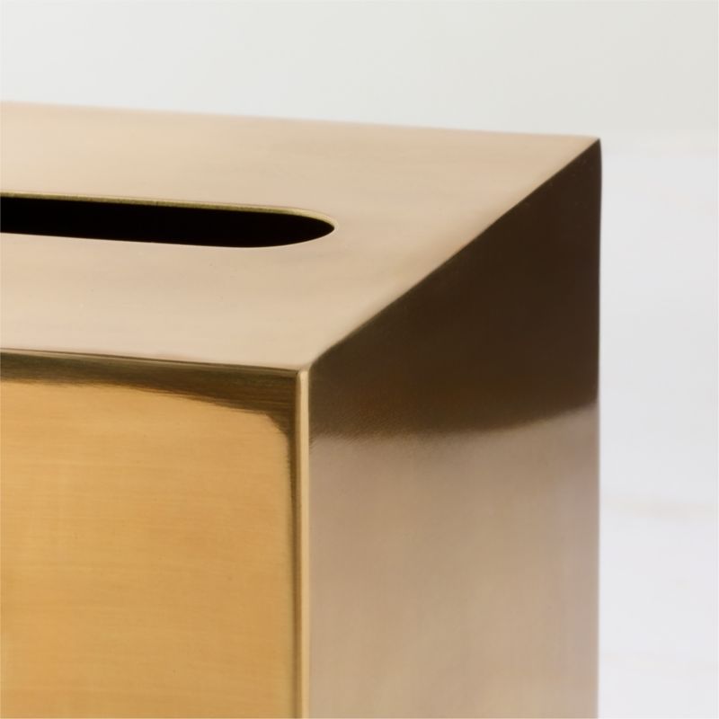 Roland Aged Brass Tissue Box Cover - image 1 of 4