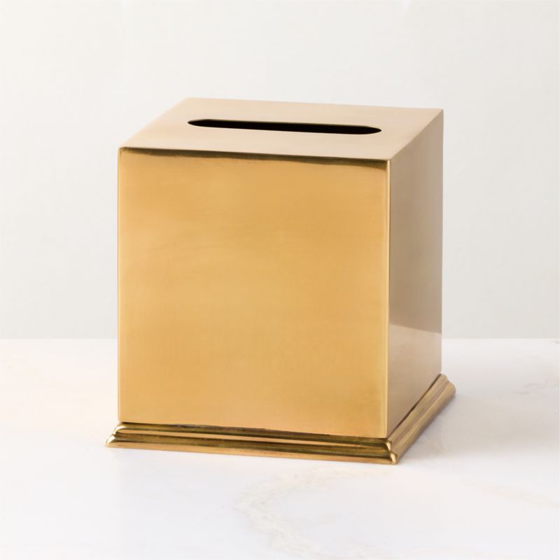 Roland Aged Brass Tissue Box Cover - image 2 of 4