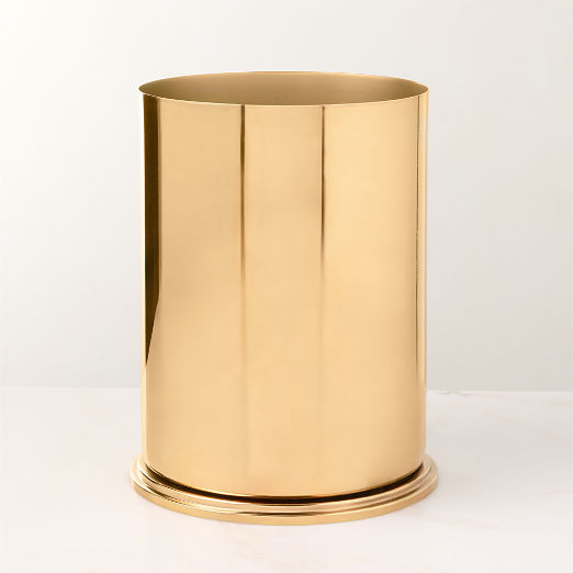 Roland Aged Brass Wastebasket