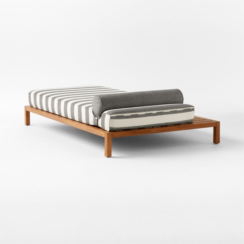 Rollie Teak Outdoor Daybed with Striped Sunbrella® Cushion - image 11 of 14