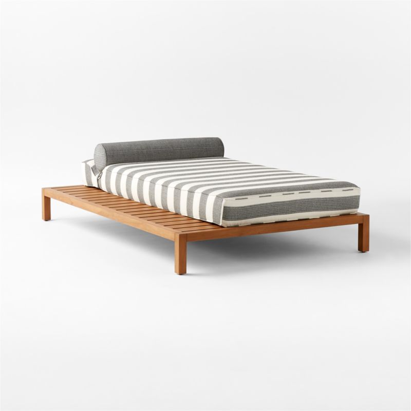 Rollie Teak Outdoor Daybed with Striped Sunbrella® Cushion - image 9 of 14