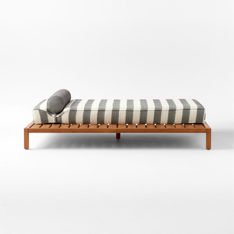 Rollie Teak Outdoor Daybed with Striped Sunbrella® Cushion - image 10 of 14