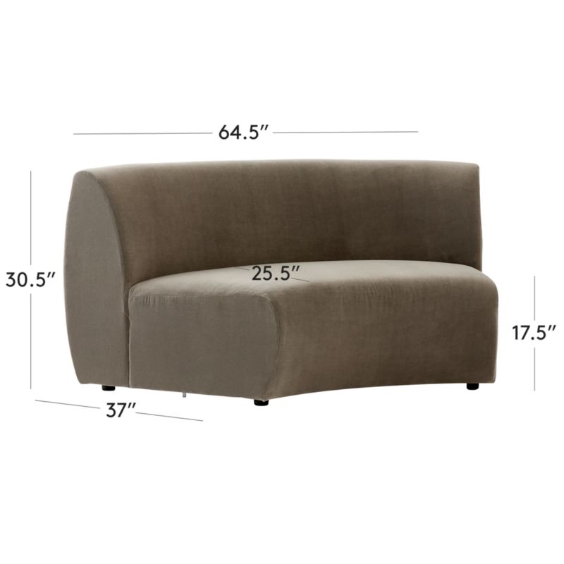 View Roma Grey Performance Velvet Armless Sofa by Ross Cassidy - image 2 of 7