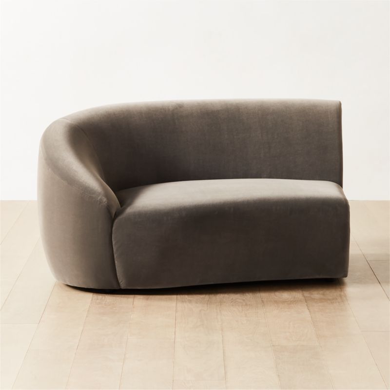 Roma Grey Performance Velvet Sofa with Left Arm by Ross Cassidy - image 0 of 7