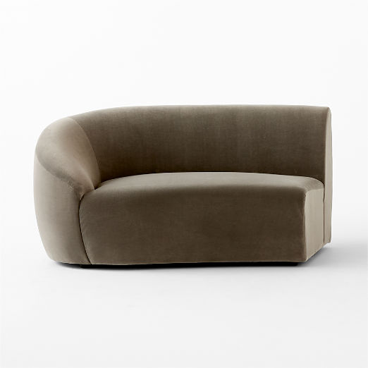 Roma Grey Performance Velvet Sofa with Left Arm by Ross Cassidy