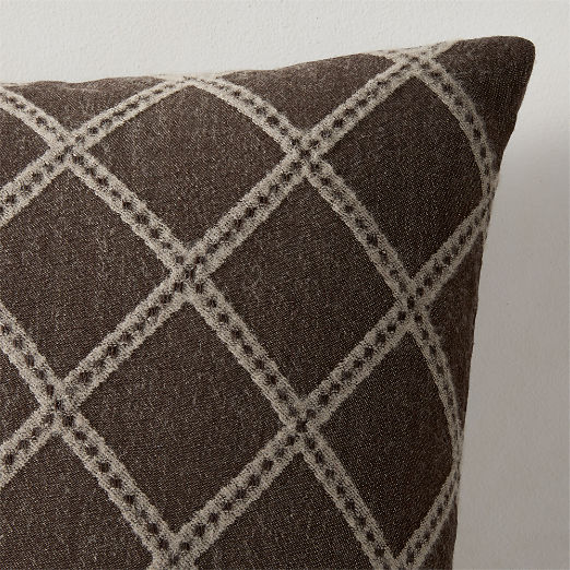 Romarin Brown Wool Throw Pillow 23"x23" by Nina Garcia