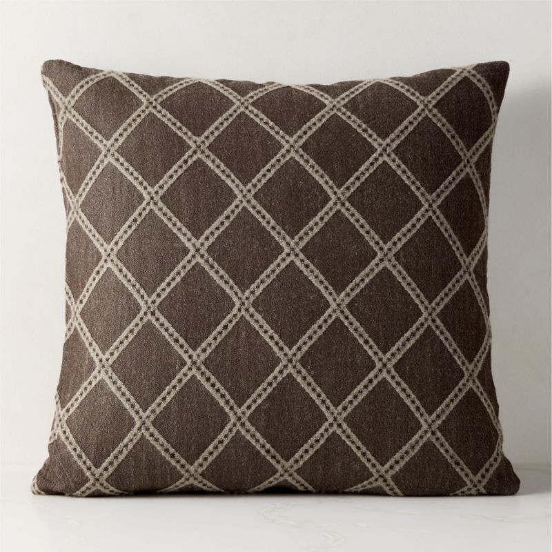 Viewing product image Romarin Brown Wool Throw Pillow with Feather-Down Insert 23"x23" by Nina Garcia - image 1 of 5