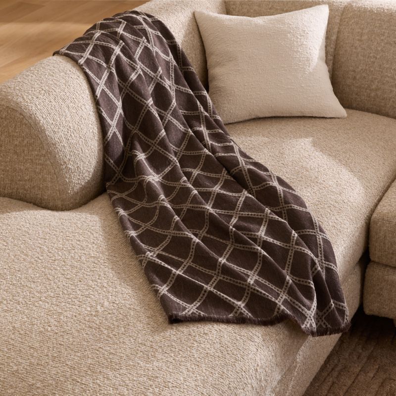 Romarin Brown Wool Throw Blanket 50"x70" by Nina Garcia - image 1 of 5