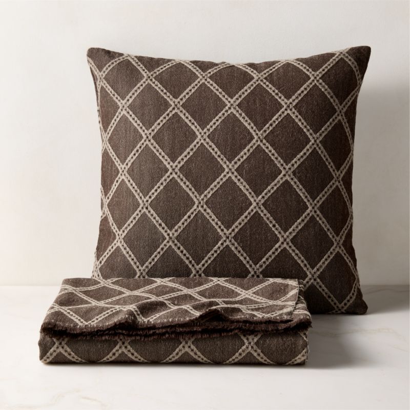 Romarin Brown Wool Throw Pillow Cover 23"x23" by Nina Garcia - image 2 of 5