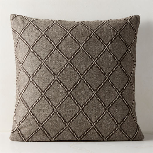 Romarin Taupe Wool Throw Pillow 23"x23" by Nina Garcia