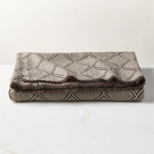 Romarin Taupe Wool Throw Blanket 50"x70" by Nina Garcia