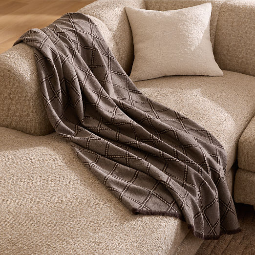 Romarin Taupe Wool Throw Blanket 50"x70" by Nina Garcia