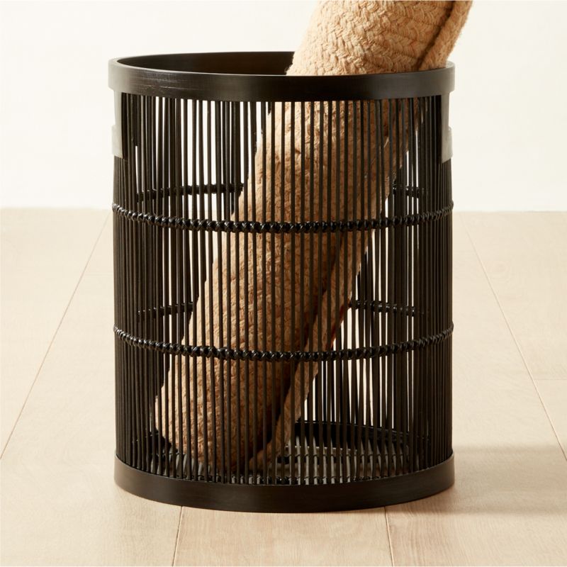 Ronan Black Bamboo Storage Basket Small - image 2 of 4