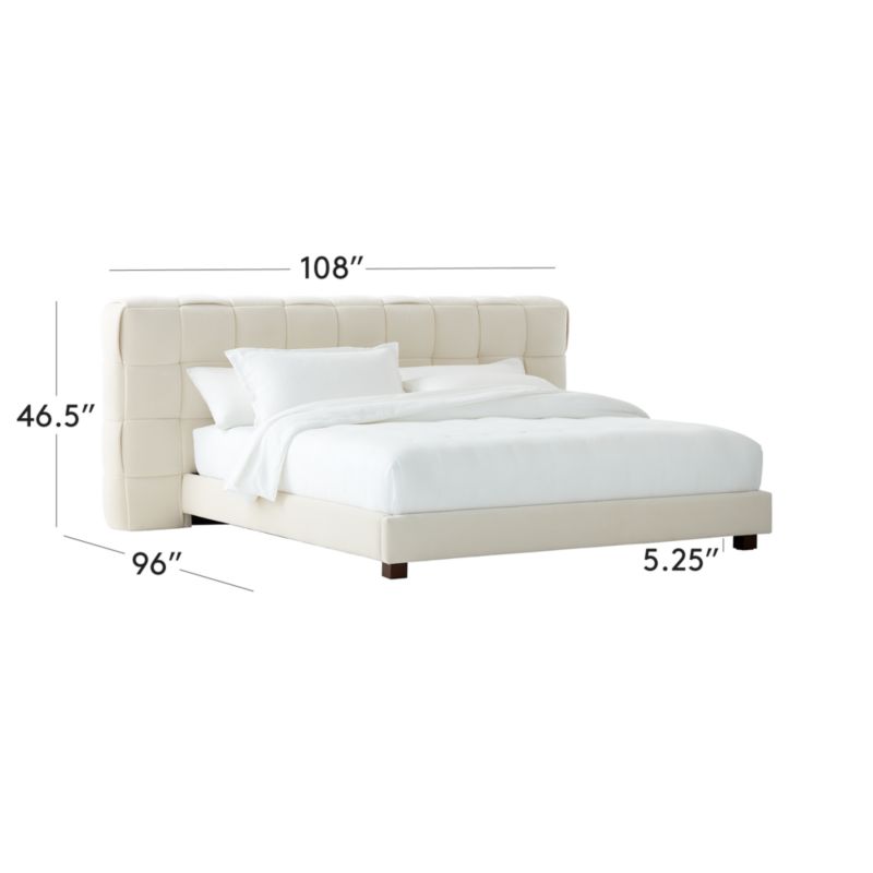 View Rorke Ivory White Upholstered King Bed - image 3 of 9