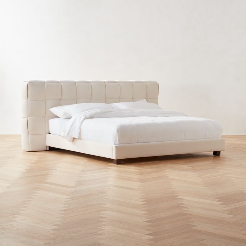 Rorke Ivory White Upholstered King Bed - image 4 of 9