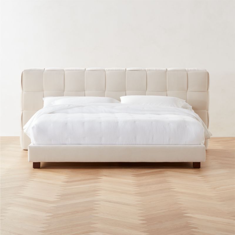 Rorke Ivory White Upholstered King Bed - image 0 of 9