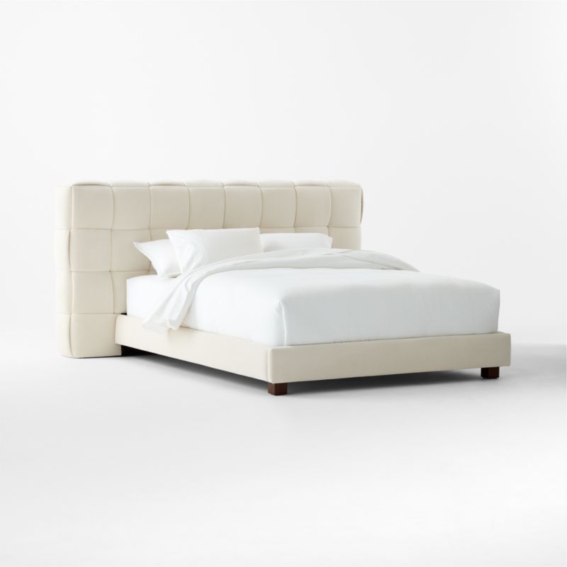 Rorke Ivory White Upholstered Queen Bed - image 4 of 8